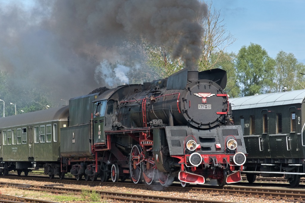 parowozy podczas corocznej parady